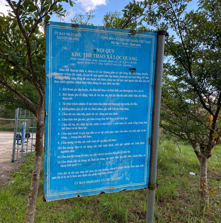 Bảng thông tin về khu vực thể thao xã Lộc Quảng Bảng thông tin về khu vực thể thao xã Lộc Quảng