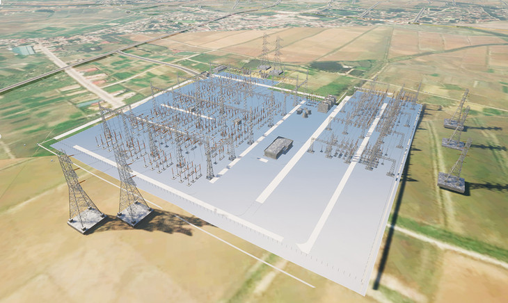 Phối cảnh Trạm biến áp 500kV Thái Bình và đấu nối