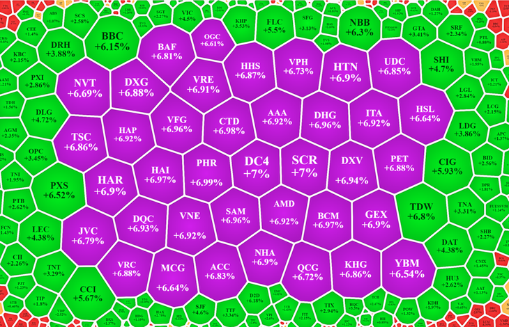 Các cổ phiếu vừa và nhỏ sàn HoSE vẫn cực mạnh.