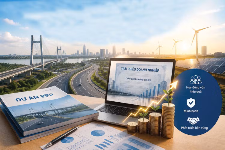 Dự thảo Nghị định quy định việc chào bán trái phiếu ra công chúng nhằm tạo cơ chế huy động vốn phù hợp cho doanh nghiệp dự án PPP. Ảnh: Nhã Chi AI