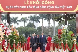 Tổng Bí thư Tô Lâm, Thủ tướng Phạm Minh Chính dự Lễ khởi công dự án xây dựng Bảo tàng Đảng Cộng sản Việt Nam - Ảnh: TTXVN