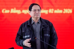 Thủ tướng Phạm Minh Chính phát biểu tại buổi làm việc với lãnh đạo các bộ, ngành, các chủ đầu tư, nhà thầu thi công về tình hình triển khai dự án cao tốc Hữu Nghị-Chi Lăng và Đồng Đăng-Trà Lĩnh - Ảnh: VGP/Nhật Bắc