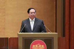 Thủ tướng Chính phủ Phạm Minh Chính quán triệt chuyên đề về nội dung chủ yếu của Chương trình hành động thực hiện Nghị quyết Đại hội XIV - Ảnh: VGP/Nhật Bắc