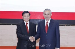 Tổng Bí thư Tô Lâm và Tổng Bí thư, Chủ tịch nước Lào Thongloun Sisoulith - Ảnh: TTXVN