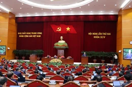 Hội nghị lần thứ hai Ban Chấp hành Trung ương Đảng khoá XIV khai mạc sáng 23/3 tại Hà Nội - Ảnh: VGP/Đức Tuân