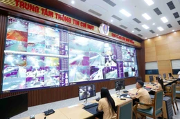 Hệ thống giám sát tại Trung tâm thông tin chỉ huy cảnh sát giao thông.