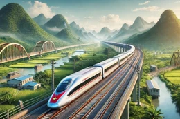 Tuyến đường sắt tốc độ cao Bắc-Nam được đề xuất đầu tư với chiều dài 1.541km, quy mô đường đôi, khổ 1.435mm, điện khí hóa, hạ tầng thiết kế với tốc độ 350km/h - Ảnh: Vẽ Al