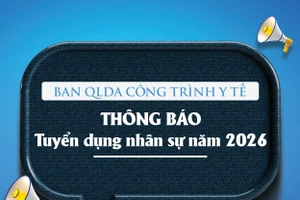 Ban Quản lý dự án công trình y tế thông báo tuyển dụng nhân sự năm 2026