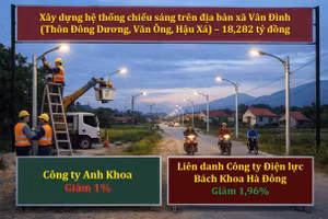 Hà Nội: 2 nhà thầu cạnh tranh tại gói thầu chiếu sáng xã Vân Đình