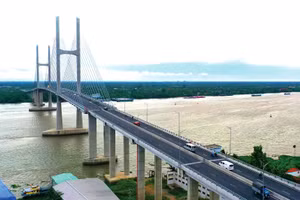 Cầu Rạch Miễu 2 - một dự án điển hình thuộc Dự án cao tốc Bắc - Nam phía Đông về đích trước kế hoạch 6 tháng. Ảnh: Lê Tiên