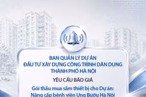 Ban Quản lý dự án đầu tư xây dựng công trình dân dụng thành phố Hà Nội yêu cầu báo giá