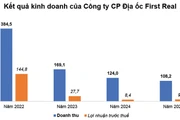 Nguồn: Báo cáo tài chính của Công ty CP Địa ốc First Real