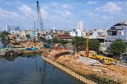 Dự án Nạo vét, xây dựng hạ tầng, cải tạo môi trường bờ Bắc kênh Đôi trên địa bàn Quận 8 (TP.HCM) dự kiến hoàn thành năm 2028. Ảnh: Anh Tú