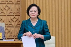 Bộ trưởng Bộ Nội vụ Phạm Thị Thanh Trà phát biểu tại Hội nghị trực tuyến Chính phủ với các địa phương tháng 9/2025 - Ảnh: VGP/Nhật Bắc