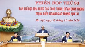 Thủ tướng Chính phủ Phạm Minh Chính chủ trì Phiên họp lần thứ 23 của Ban Chỉ đạo. (Ảnh: Trần Hải)