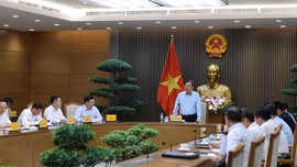 Phó Thủ tướng Thường trực Phạm Gia Túc kết luận cuộc họp, nhấn mạnh việc triển khai Dự án điện hạt nhân Ninh Thuận 1 và Ninh Thuận 2 là chủ trương lớn của Đảng và Nhà nước - Ảnh: VGP/Phương Nguyên