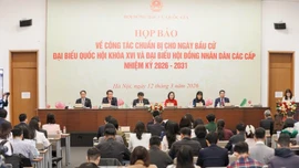 Hội đồng Bầu cử quốc gia tổ chức họp báo về công tác chuẩn bị cho Ngày bầu cử đại biểu Quốc hội khóa XVI và đại biểu Hội đồng nhân dân các cấp nhiệm kỳ 2026-2031 - Ảnh: VGP/Nguyễn Hoàng