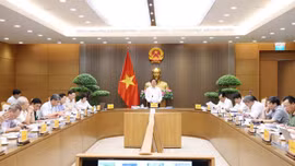 Phó Thủ tướng Hồ Quốc Dũng chủ trì hội nghị thẩm định Điều chỉnh Quy hoạch sử dụng đất quốc gia thời kỳ 2021-2030, tầm nhìn đến năm 2050 - Ảnh: VGP/Gia Huy