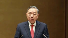 Tổng Bí thư Tô Lâm phát biểu tại Hội nghị toàn quốc nghiên cứu, học tập, quán triệt và triển khai thực hiện Nghị quyết Đại hội XIV của Đảng - Ảnh: VGP/Nhật Bắc