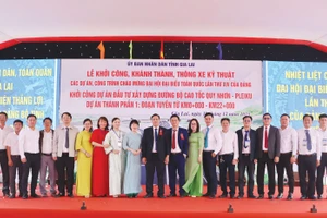 Ban QLDA các công trình giao thông và dân dụng tỉnh Gia Lai tại Lễ khởi công Dự án thành phần 1 thuộc Dự án cao tốc Quy Nhơn - Pleiku