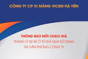 Công ty cổ phần Xi măng Vicem Hà Tiên thông báo mời chào giá