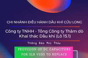 Chi nhánh Điều hành Dầu khí Cửu Long - Công ty TNHH - Tổng Công ty Thăm dò Khai thác Dầu khí (Lô 15.1) thông báo mời thầu