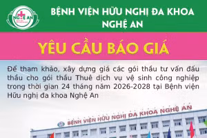 Bệnh viện HNĐK Nghệ An thông báo yêu cầu báo giá