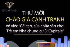 Ban Quản trị Nhà chung cư D’.Capitale thông báo thư mời chào giá cạnh tranh về việc “Cải tạo, sửa chữa sân chơi Trẻ em Nhà chung cư D’.Capitale”