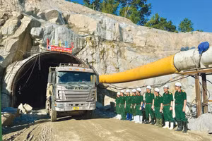 Tổng công ty Xây dựng Lũng Lô - nhà thầu đứng đầu Liên danh Gói thầu số 02XL-BA Thi công xây lắp công trình Nhà máy Thủy điện tích năng Bác Ái giai đoạn 2 đợt 1 đang tăng tốc thi công hạng mục hầm VH3A 