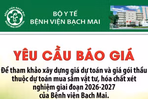 Bệnh viện Bạch Mai thông báo yêu cầu báo giá 