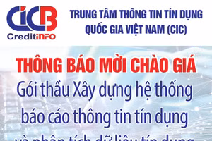 Trung tâm thông tin tín dụng Quốc gia Việt Nam (CIC) thông báo mời chào giá 