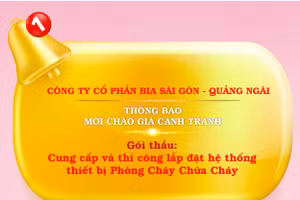 Công ty cổ phần Bia Sài Gòn - Quảng Ngãi thông báo mời chào giá cạnh tranh