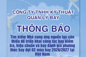 Công ty TNHH Kỹ thuật Quản lý bay thông báo