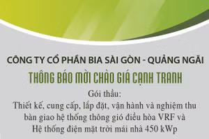 THÔNG BÁO MỜI CHÀO GIÁ CẠNH TRANH 