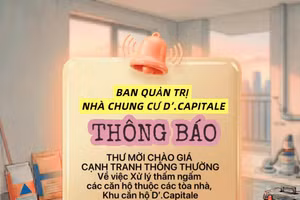 Ban Quản trị Nhà chung cư D’.Capitale thông báo thư mời chào giá cạnh tranh thông thường 