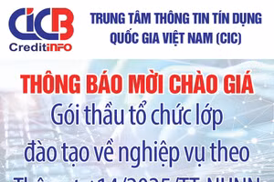 Trung tâm thông tin tín dụng Quốc gia Việt Nam (CIC) thông báo mời chào giá