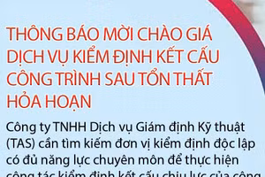 Thông báo mời chào giá dịch vụ kiểm định kết cấu công trình sau tổn thất hỏa hoạn
