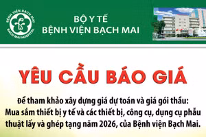 Bệnh viện Bạch Mai yêu cầu báo giá