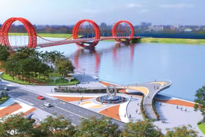 Nhà thầu phải chứng minh kinh nghiệm thực hiện tối thiểu một công trình cầu hệ dây (cầu dây võng, cầu dây văng hoặc cầu extradosed) cấp đặc biệt, giá trị từ 909,2 tỷ đồng trở lên. Ảnh: Phối cảnh CĐT