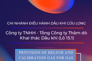 Chi nhánh Điều hành Dầu khí Cửu Long - Công ty TNHH - Tổng Công ty Thăm dò Khai thác Dầu khí (Lô 15.1) thông báo mời thầu