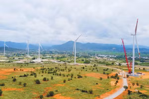 Làn sóng chuyển dịch năng lượng theo hướng xanh, bền vững, tự chủ tại Việt Nam ngày càng rõ rệt với hàng loạt dự án điện gió, điện mặt trời quy mô lớn được triển khai. Ảnh: Tiên Giang