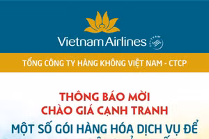 Tổng công ty Hàng không Việt Nam - CTCP thông báo mời chào giá
