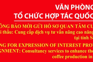THÔNG BÁO MỜI GỬI HỒ SƠ QUAN TÂM - GÓI THẦU CẠNH TRANH MỞ TRONG NƯỚC