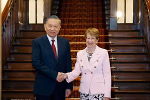 Tổng Bí thư, Chủ tịch nước Tô Lâm gặp bà Margaret Beazley, Thống đốc bang New South Wales (Australia) - Ảnh: TTXVN