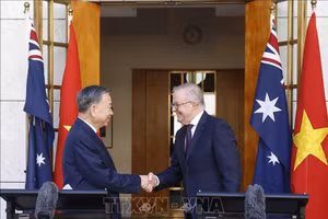 Tổng Bí thư, Chủ tịch nước Tô Lâm và Thủ tướng Australia Anthony Albanese - Ảnh: TTXVN
