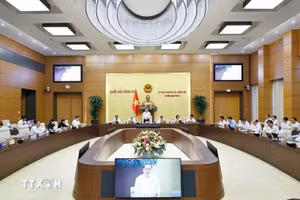 Chủ tịch Quốc hội Trần Thanh Mẫn phát biểu. (Ảnh: Doãn Tấn/TTXVN)