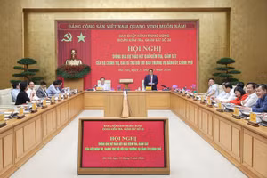 Hội nghị Thông qua dự thảo kết quả kiểm tra, giám sát đối với Ban Thường vụ Đảng ủy Chính phủ - Ảnh: VGP/Nhật Bắc