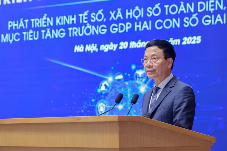 Bộ trưởng Bộ KH&CN Nguyễn Mạnh Hùng phát biểu tại Diễn đàn - Ảnh: VGP/NB