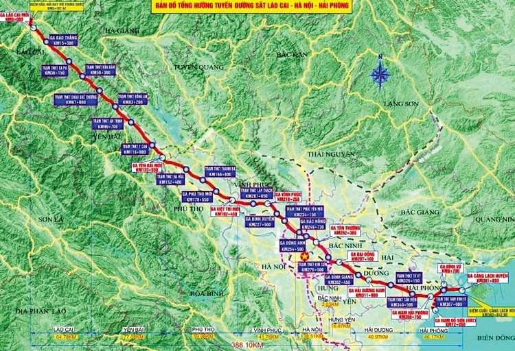 Dự án thành phần 1 thuộc Dự án Đường sắt Lào Cai - Hà Nội - Hải Phòng dự kiến khởi công vào ngày 19/12/2025. Ảnh: KT