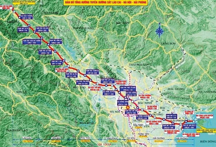Dự án thành phần 1 thuộc Dự án Đường sắt Lào Cai - Hà Nội - Hải Phòng dự kiến khởi công vào ngày 19/12/2025. Ảnh: KT